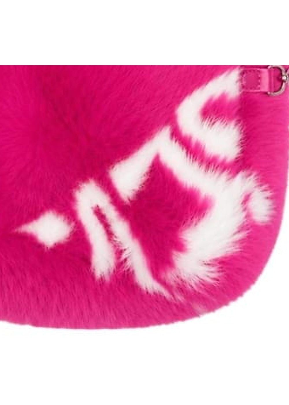 GCDS Borsa Fucsia Bambina Effetto Pelliccia Logo All Over AI26C2GJQW997E204