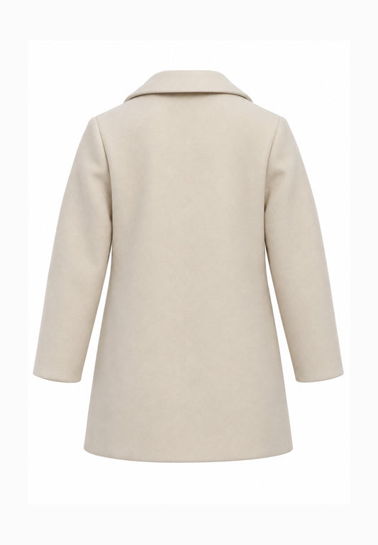 Kocca Junior cappotto panna con bottoni linea dritta Bambina e Ragazza yolando.panna_