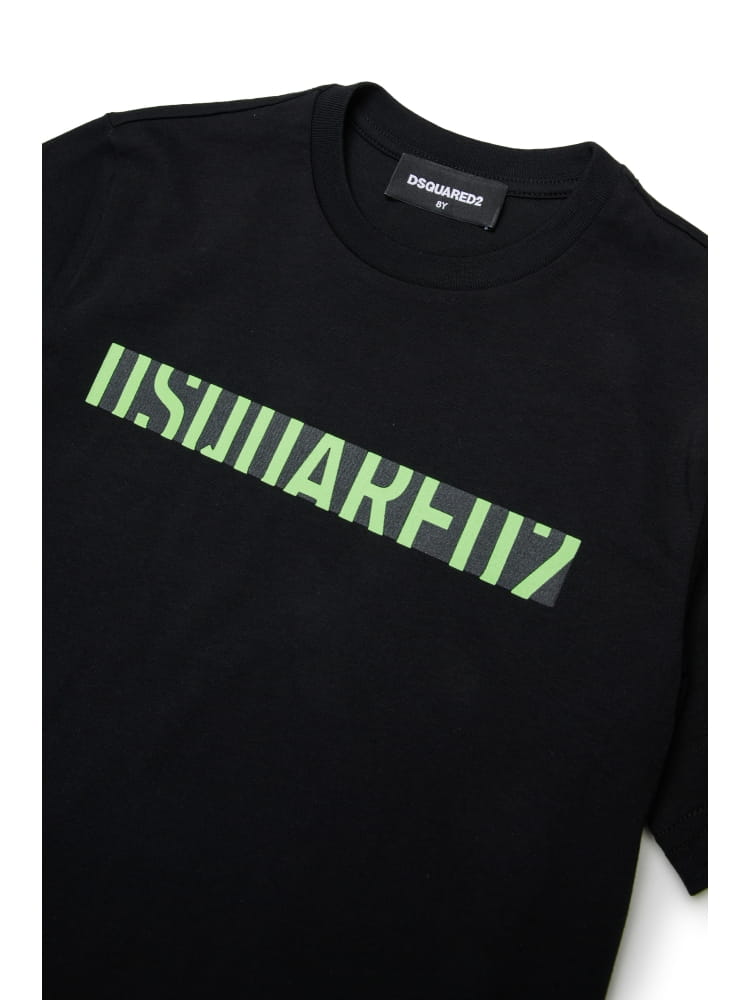 Dsquared t-shirt kids/junior in cotone nero con logo Bambino