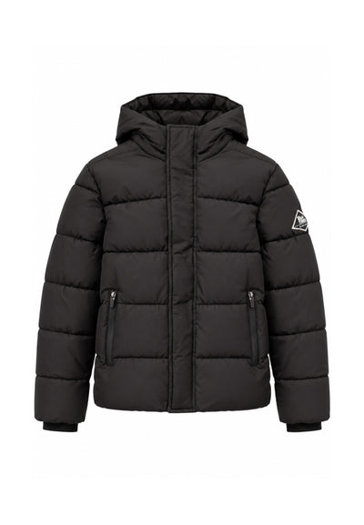 Roy Roger's GIUBBOTTO NERO CON CAPPUCCIO E LOGO BRACCIO Bambini e ragazzi RX402/00.NE_