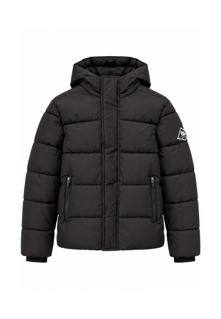 Roy Roger's GIUBBOTTO NERO CON CAPPUCCIO E LOGO BRACCIO Bambini e ragazzi RX402/00.NE_