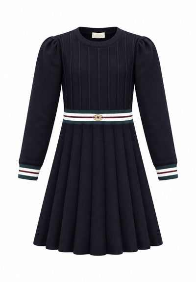 Gabriella Gucci VESTITO IN MAGLIA CON MANICHE LUNGHE E GONNA A PIEGHE Bambine e ragazze GK309.NE_