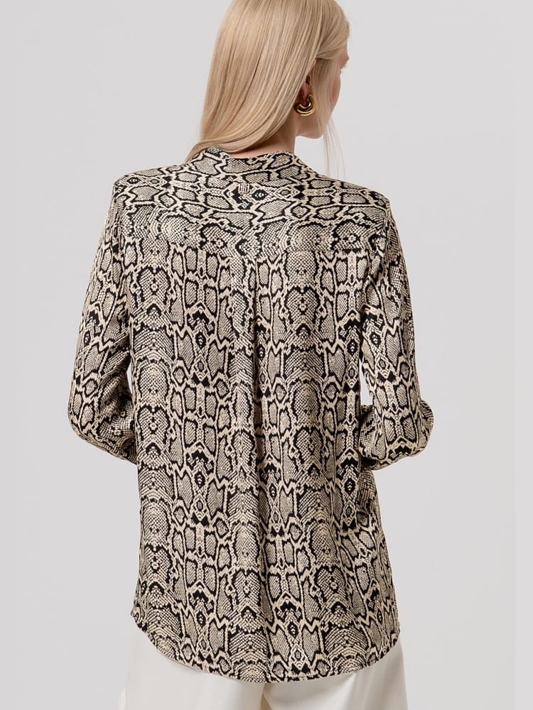 Fracomina camicia in viscosa con stampa animalier