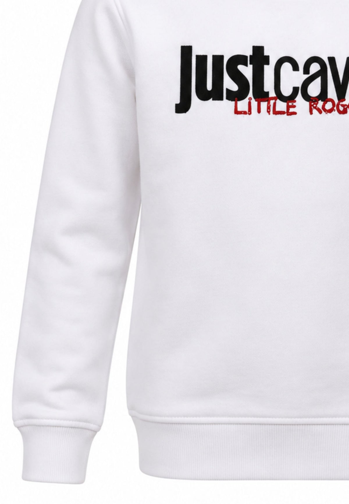 JUST CAVALLI felpa BIANCA GIROCOLLO CON logo borchie Bambine e ragazze jba26158fe.bia_