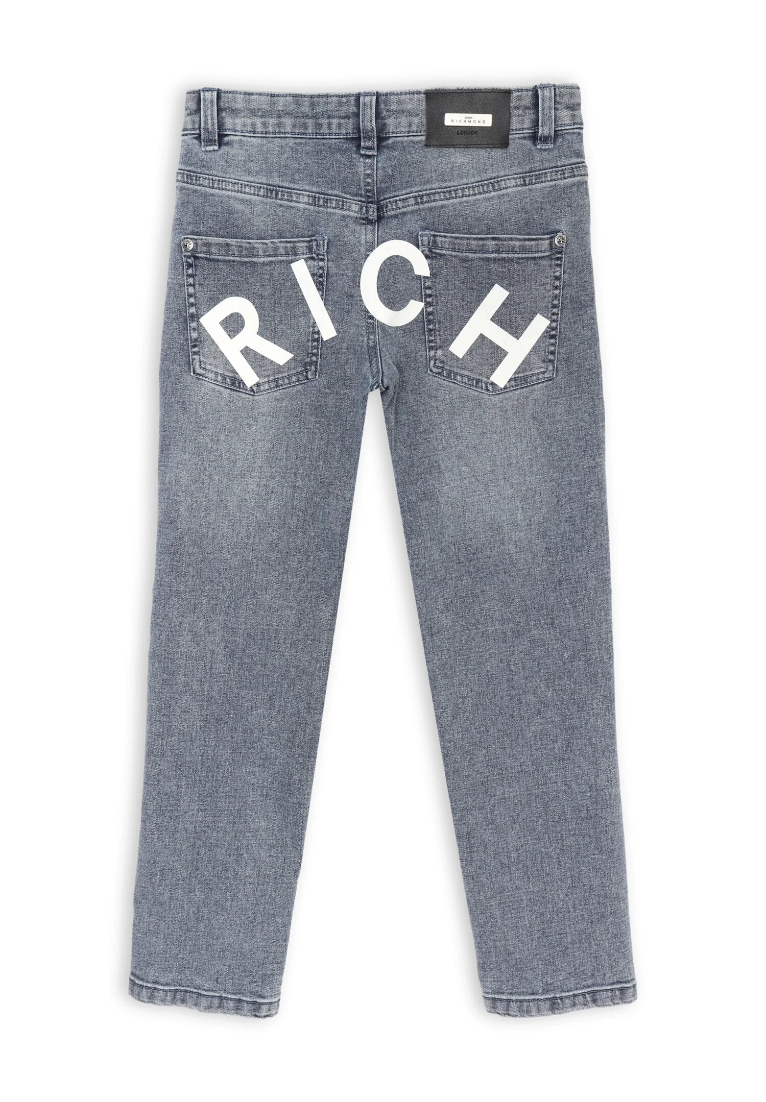 Jeans Richmond bambino grigio con stampa posteriore Jeans Richmond bambino grigio con stampa posteriore