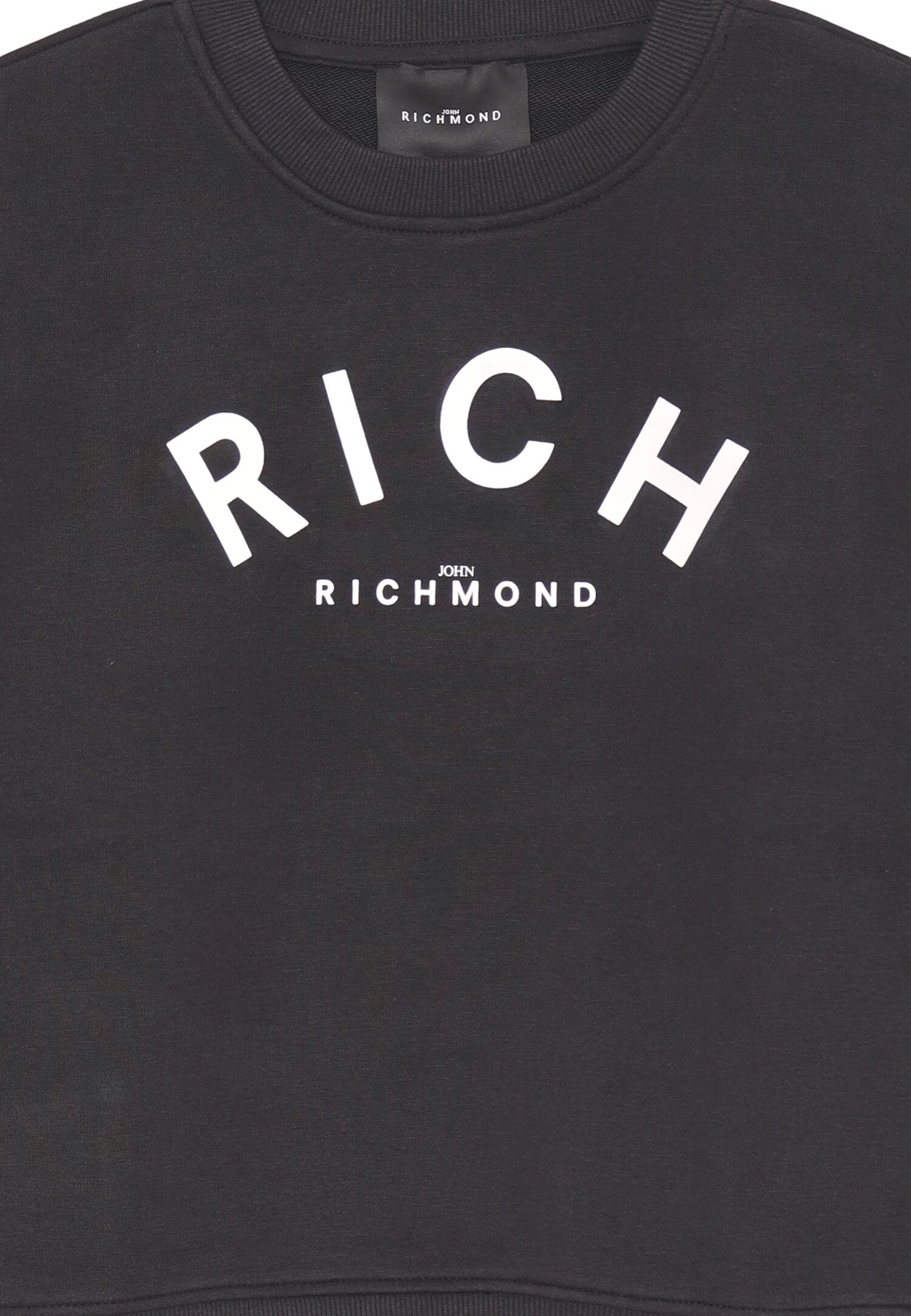 John Richmond felpa bambino nera 2-16 anni in cotone con maxi logo John Richmond felpa bambino nera 2-16 anni in cotone con maxi logo