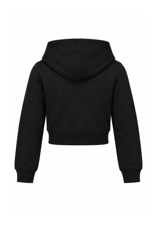Diesel FELPA NERA CROP CON CAPPUCCIO Bambine e ragazze SPALLYHOOD.NE_