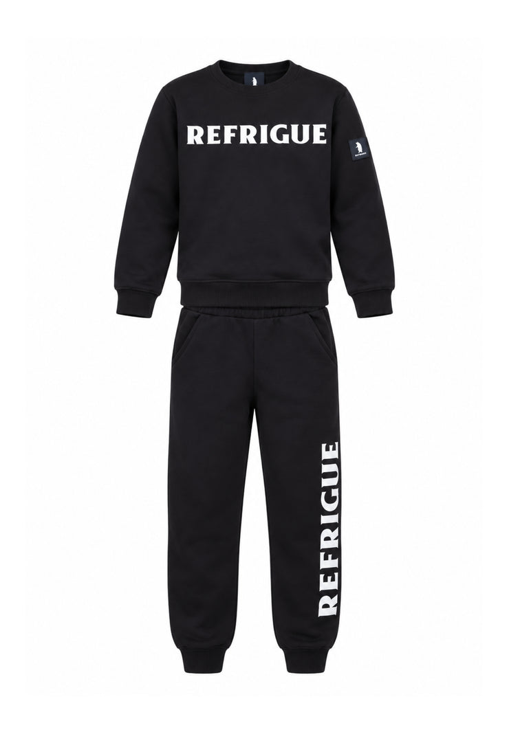 Refrigue TUTA COMPLETA NERA GIROCOLLO CON MAXI LOGO Bambini e ragazzi 2831T00075.NE_