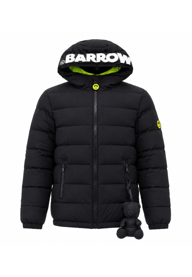 BARROW GIUBBOTTO NERO con logo nel cappuccio e portachiavi orsetto Bambini e ragazzi F6BKJUPF004.NE_