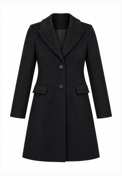Kocca Junior cappotto nero con colletto e linea svasata Bambina e Ragazza walter.ne_