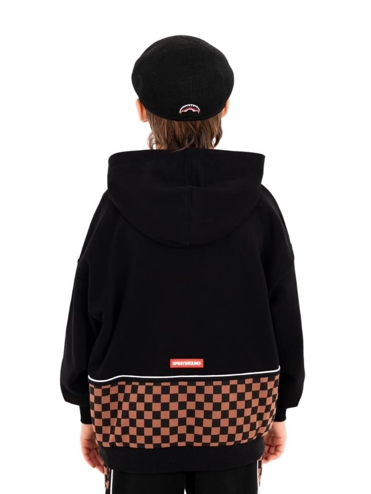 Sprayground felpa nera brown bambino all over