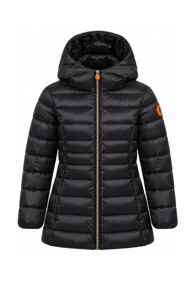 Save the Duck GIUBBOTTO NERO LUNGO SAGOMATO TRAPUNTATO Bambine e ragazze 04-J47300G.NE_