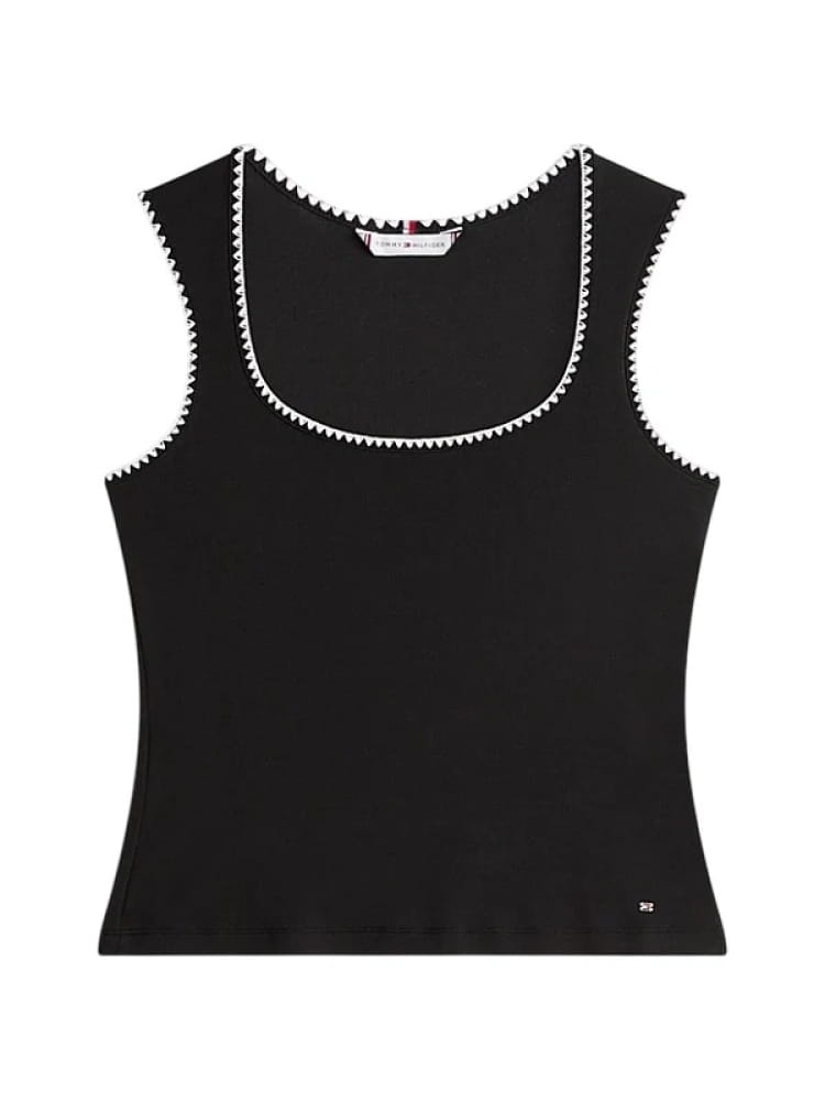 Tommy Hilfiger canotta nera donna mini logo