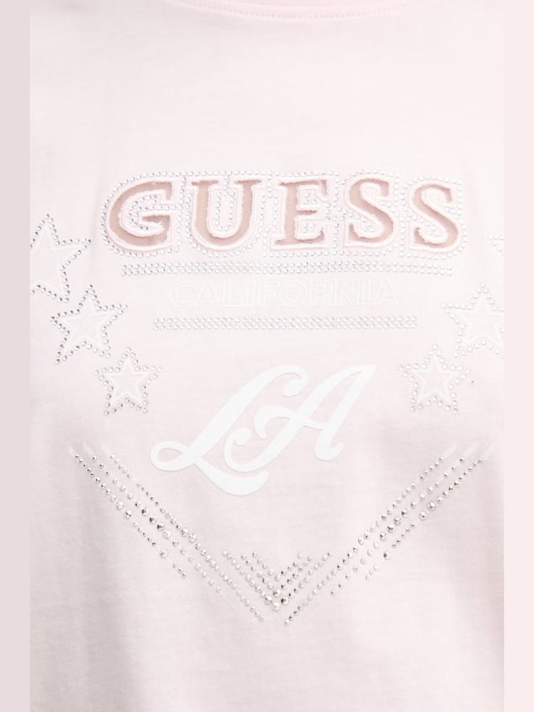 Guess tshirt rosa donna con logo