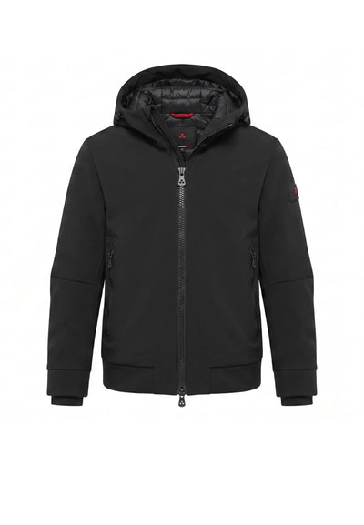 Peuterey GIUBBOTTO NERO SOFT SHELL CON CAPPUCCIO Bambini e ragazzi LOGE SRTR GRS 04 KID.NE_