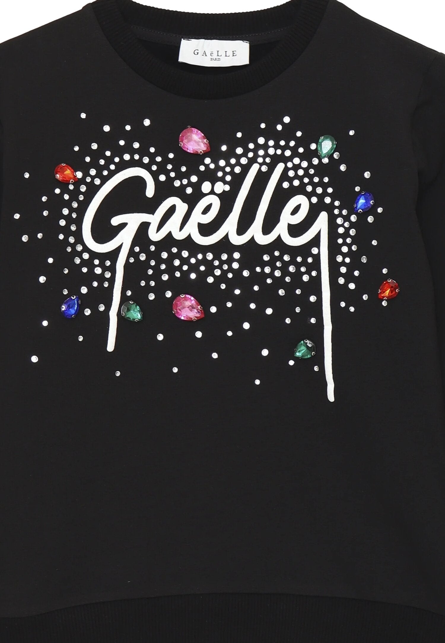 Gaelle Paris Felpa Nera Bambina In Cotone Girocollo Elegante AI25 Gaelle Paris Felpa Nera Bambina In Cotone Girocollo Elegante AI25