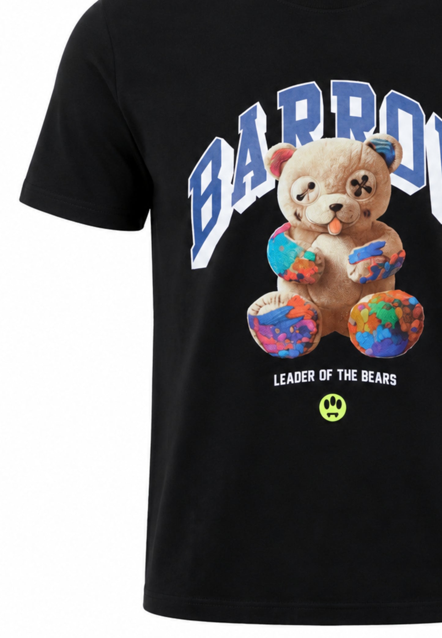 BARROW T SHIRT NERA A MEZZE MANICHE CON STAMPA ORSO Bambini e ragazzi F6BKJUTH027.NE_