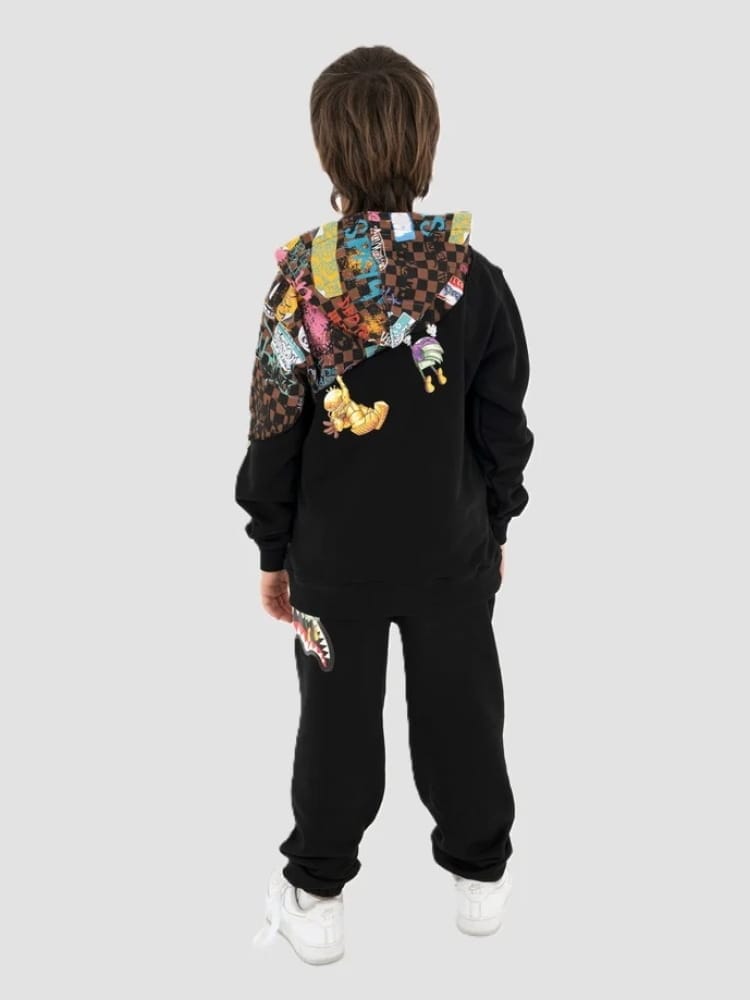 Sprayground felpa nera bambino maxi logo