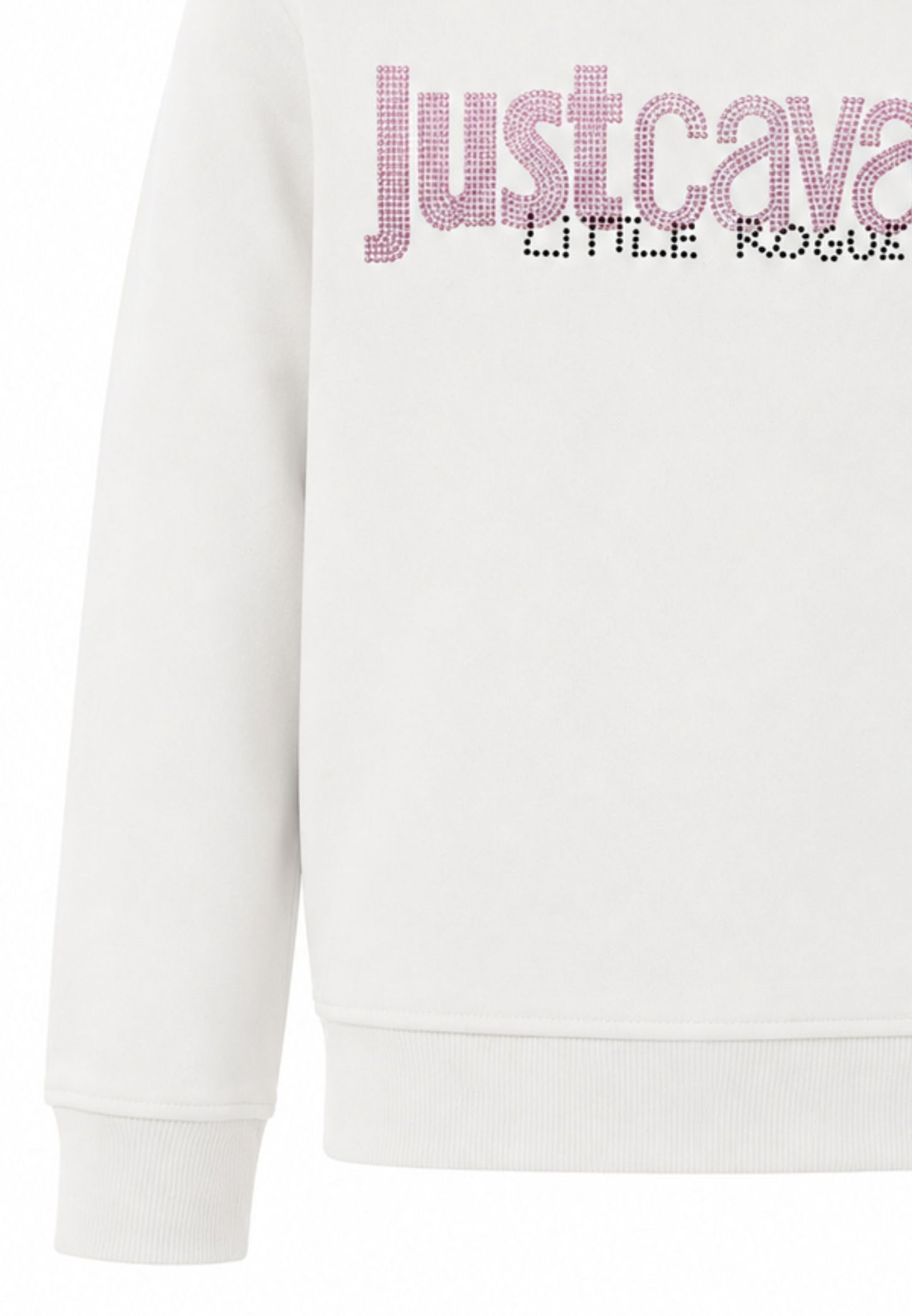JUST CAVALLI felpa panna con logo rosa centrale con strass Bambine e ragazze jga26174fe.panna_