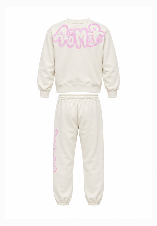 Disclaimer TUTA COMPLETA PANNA CON LOGO GRAFFITI ROSA Bambine e ragazze 26IDK59215.PANNA_