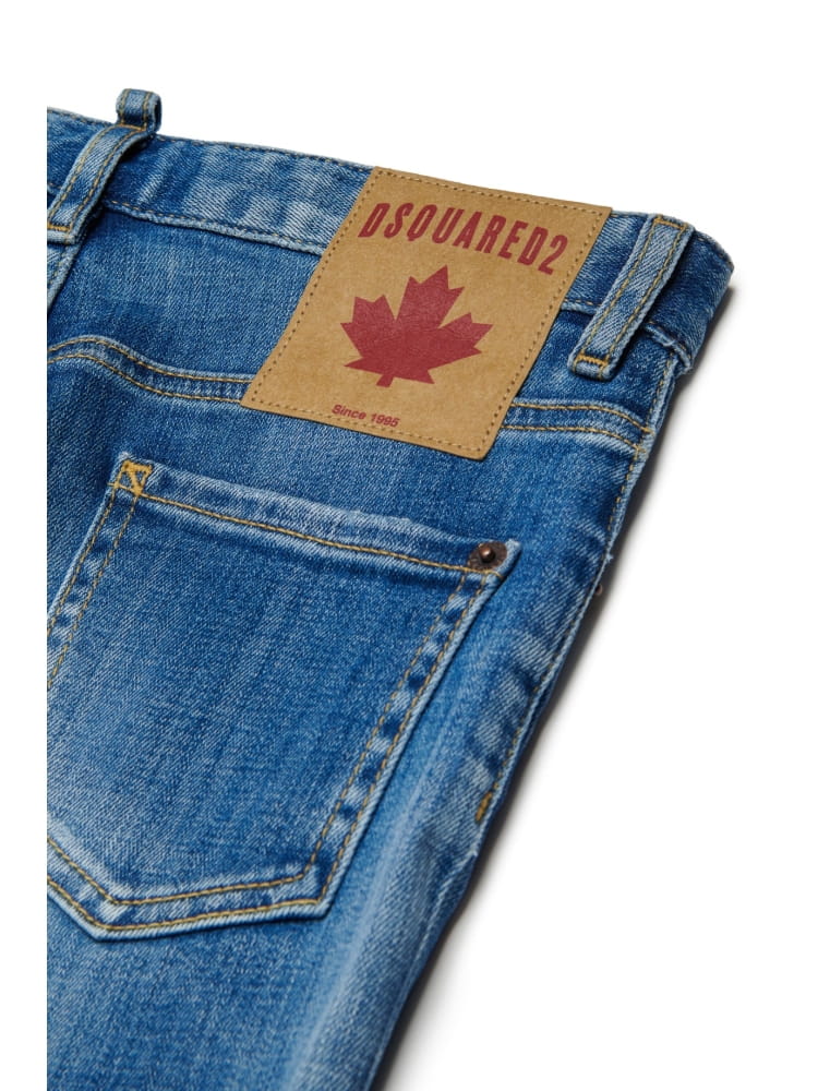 Dsquared jeans kids/junior straight lavaggio blu chiaro stanislav con micro rotture Bambino