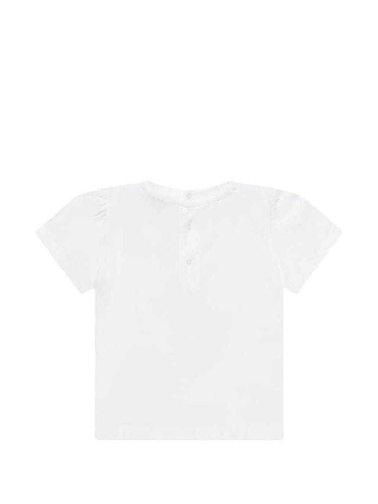 Moschino t-shirt infant in cotone bianco con stampa teddy Bambina