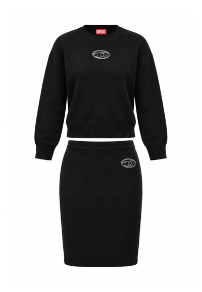 Diesel COMPLETO NERO IN MAGLIA CON LOGO ARGENTO Bambine e ragazze KIMLIN+GIMKY.NE_