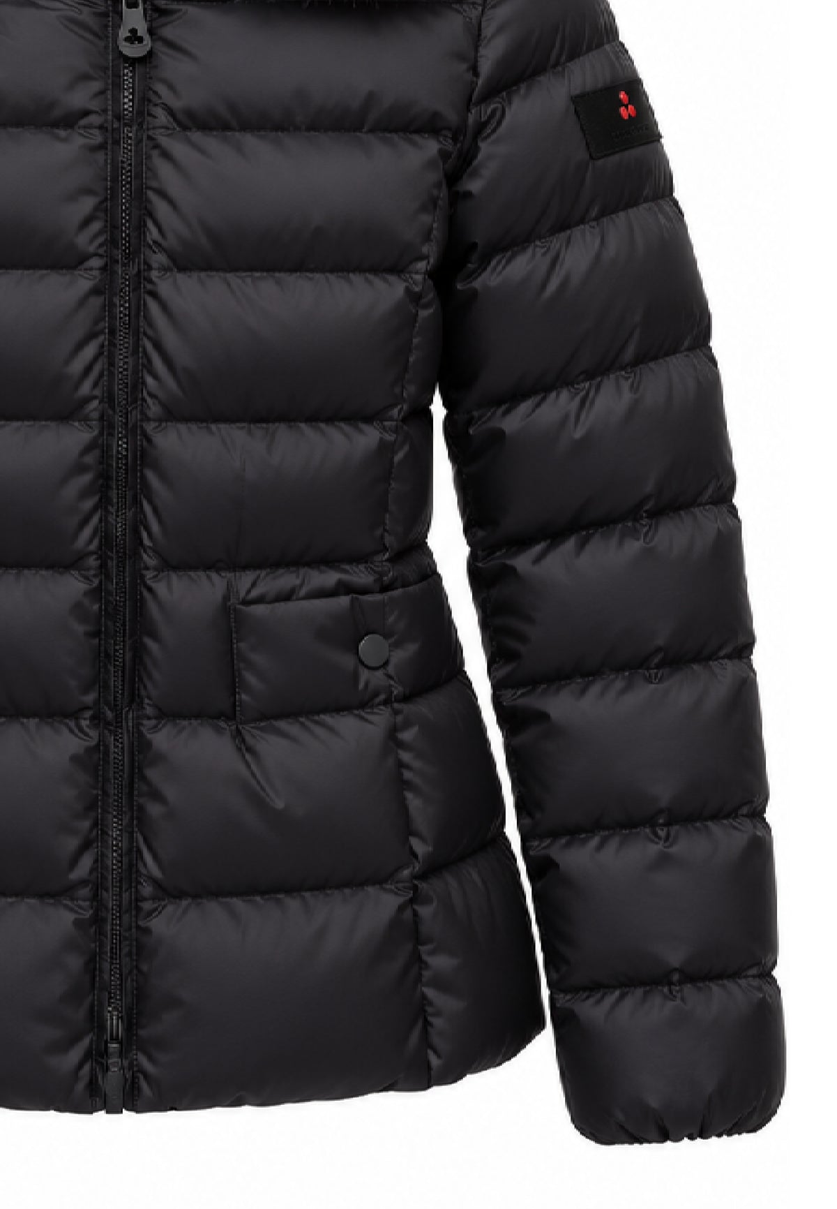 Peuterey GIUBBOTTO NERO TRAPUNTATO CON DETTAGLIO PELLICCIA Bambine e ragazze TURMALET MQN 05 FOX FUR KID.NE_