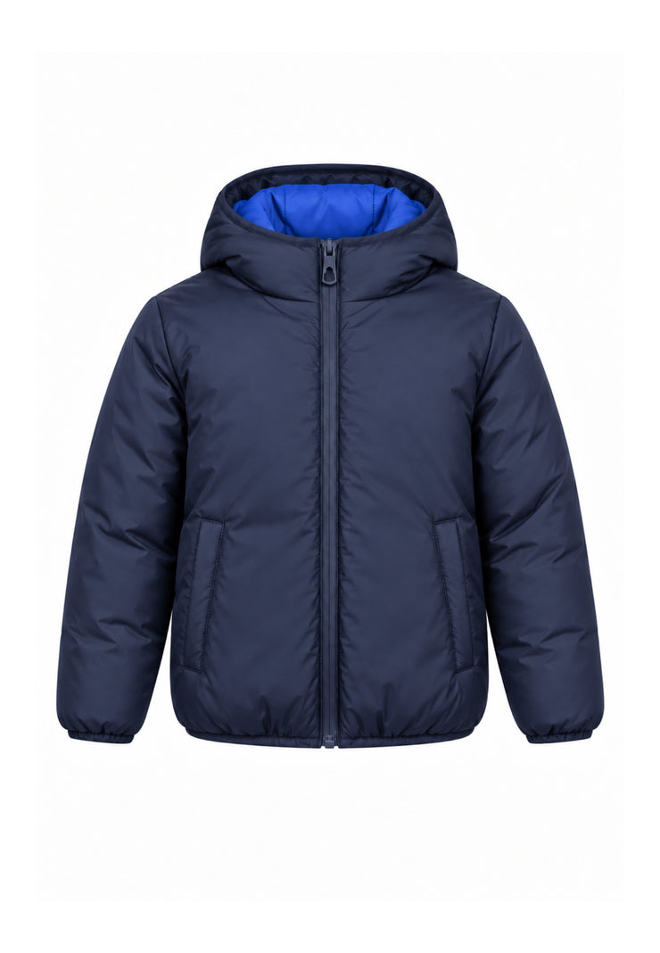 Refrigue GIUBBOTTO BLU DOUBLE FACE CON CAPPUCCIO Bambini e ragazzi 28UXO00058.BLU_