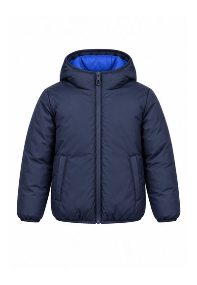 Refrigue GIUBBOTTO BLU DOUBLE FACE CON CAPPUCCIO Bambini e ragazzi 28UXO00058.BLU_