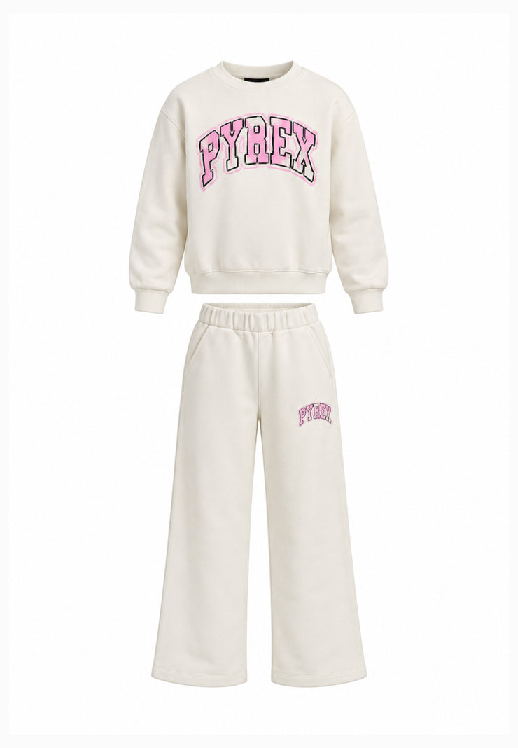 Pyrex TUTA COMPLETA PANNA CON LOGO GRAFFITI CENTRALE Bambine e ragazze 26IPK46321.PANNA_