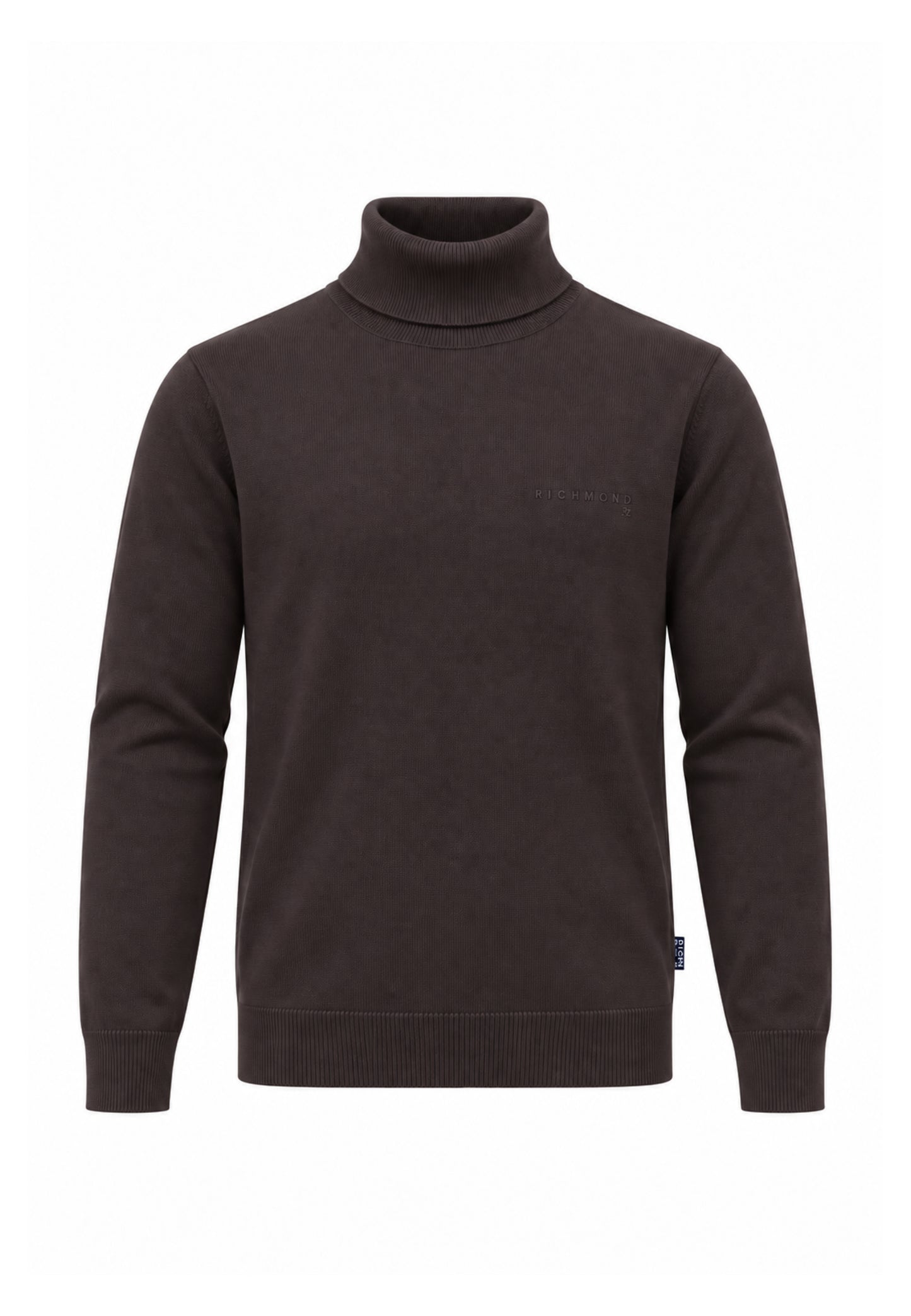 John Richmond LUPETTO MARRONE SAGOMATO CON LOGO RICAMATO Uomo UMA26168LU.MARRO_