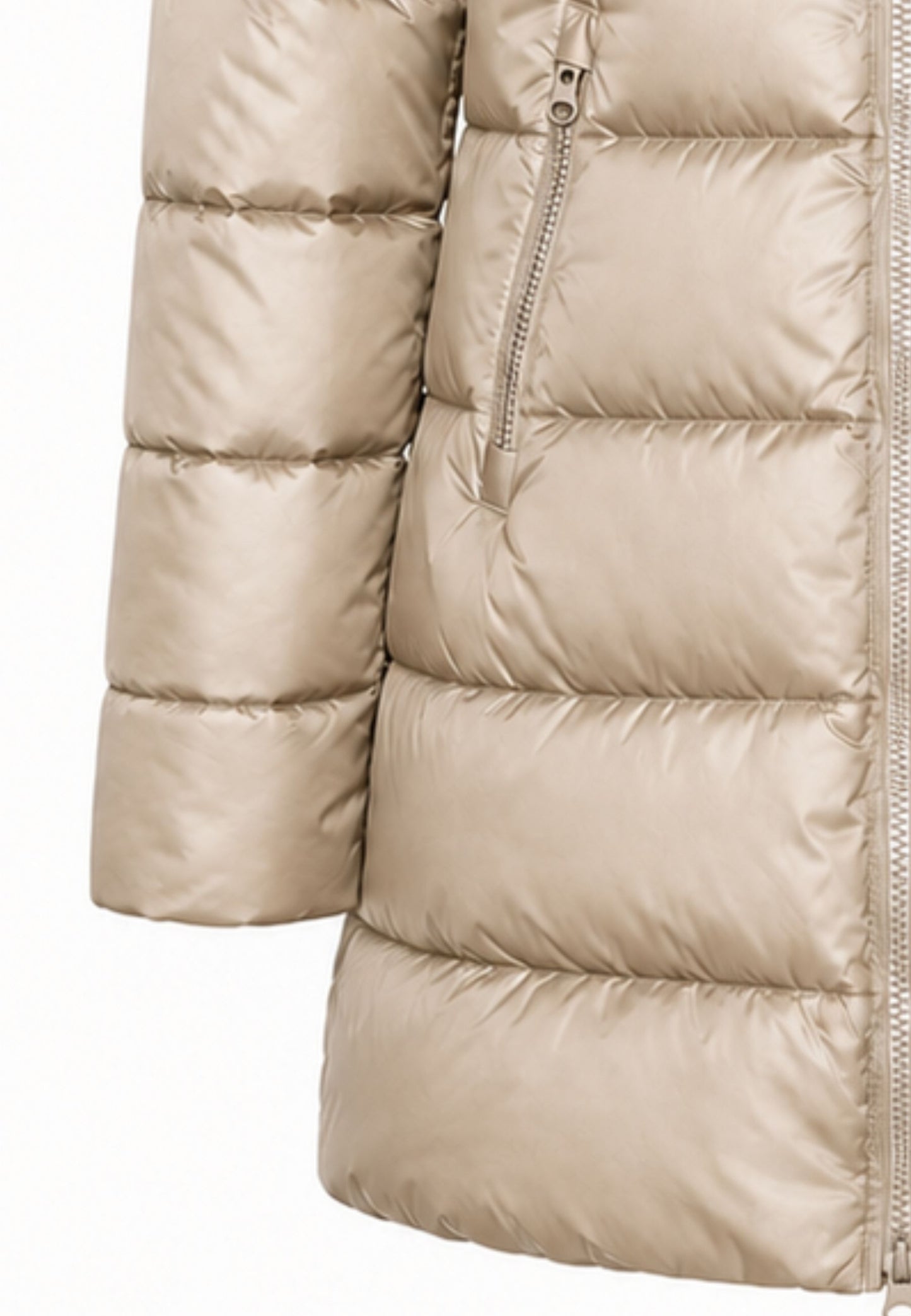 Bomboogie GIUBBOTTO BEIGE TRAPUNTATO CON CAPPUCCIO E PELLICCIA NATURALE Bambine e ragazze CG 363V T DLC6.BEIGE_