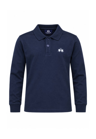 LA MARTINA polo blu logo piccolo Bambini e ragazzi mab0356.blu_