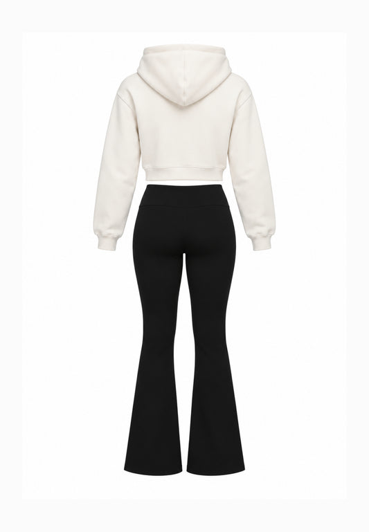 Disclaimer completo panna con felp CROP CON CAPPUCCIO E LEGGINGS Bambine e ragazze 26IDK59206.PANNA_