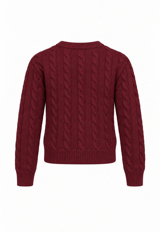 Roy Roger's maglia BORDEAUX Treccia SAGOMATA Bambine e ragazze rh152/00.bordeaux_