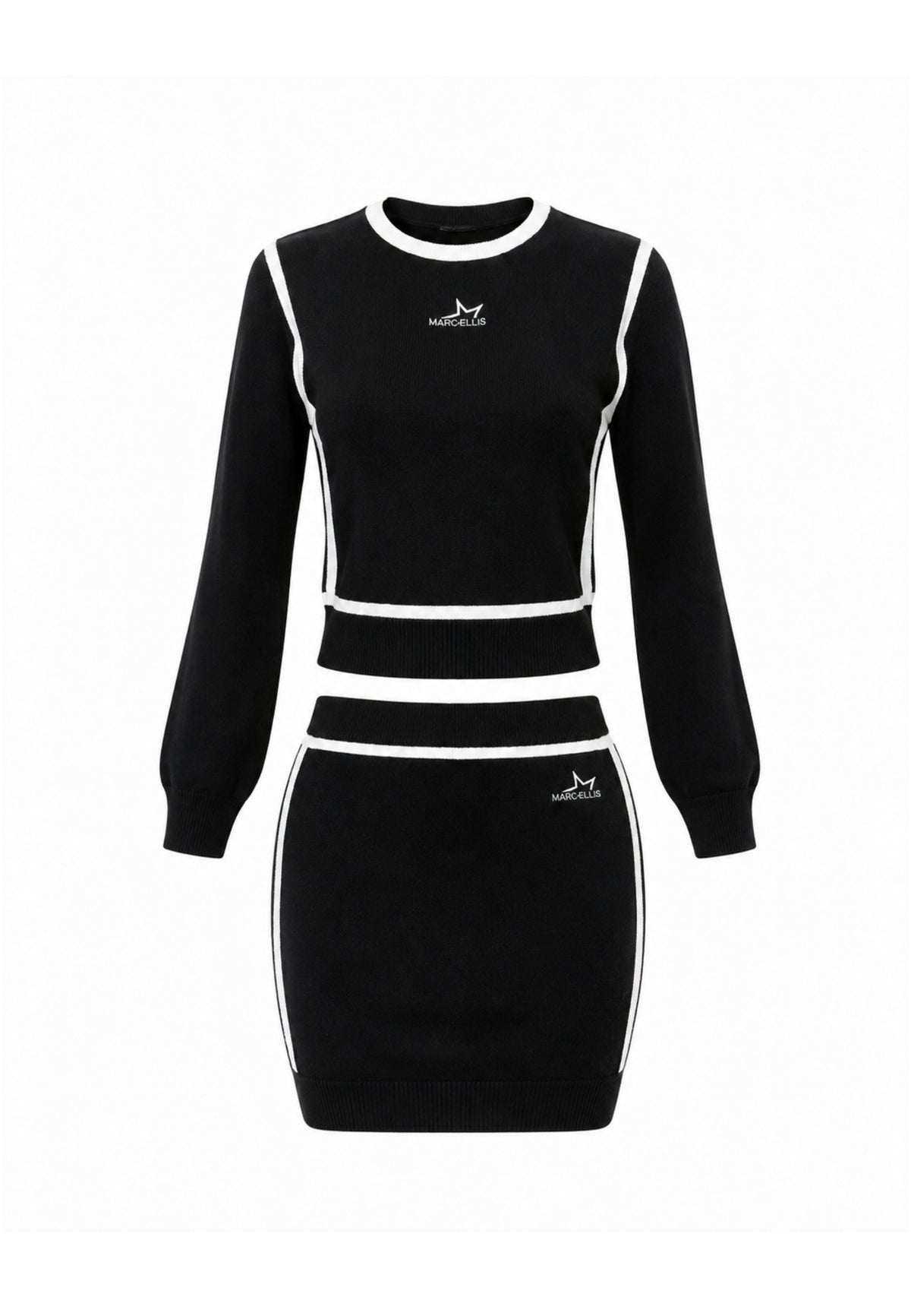 MARC ELLIS COMPLETO NERO E BIANCO CON MAGLIA A MANICA LUNGA E GONNA SLIM Bambine e ragazze JMJSW03558.NERO_
