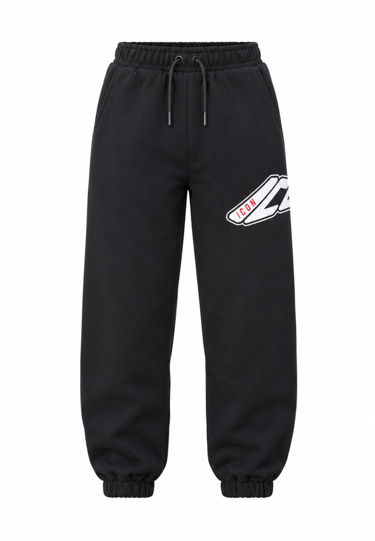 ICON pantalone NERO D tuta con logo street bianco Bambini e ragazzi ibsp001527.ne_