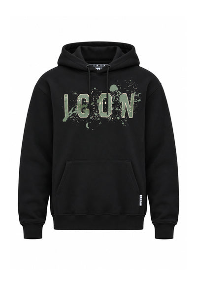 ICON FELPA nero con cappuccio e logo spruzzo Bambini e ragazzi ibsw001372.ne_