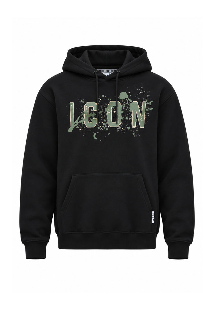 ICON FELPA nero con cappuccio e logo spruzzo Bambini e ragazzi ibsw001372.ne_