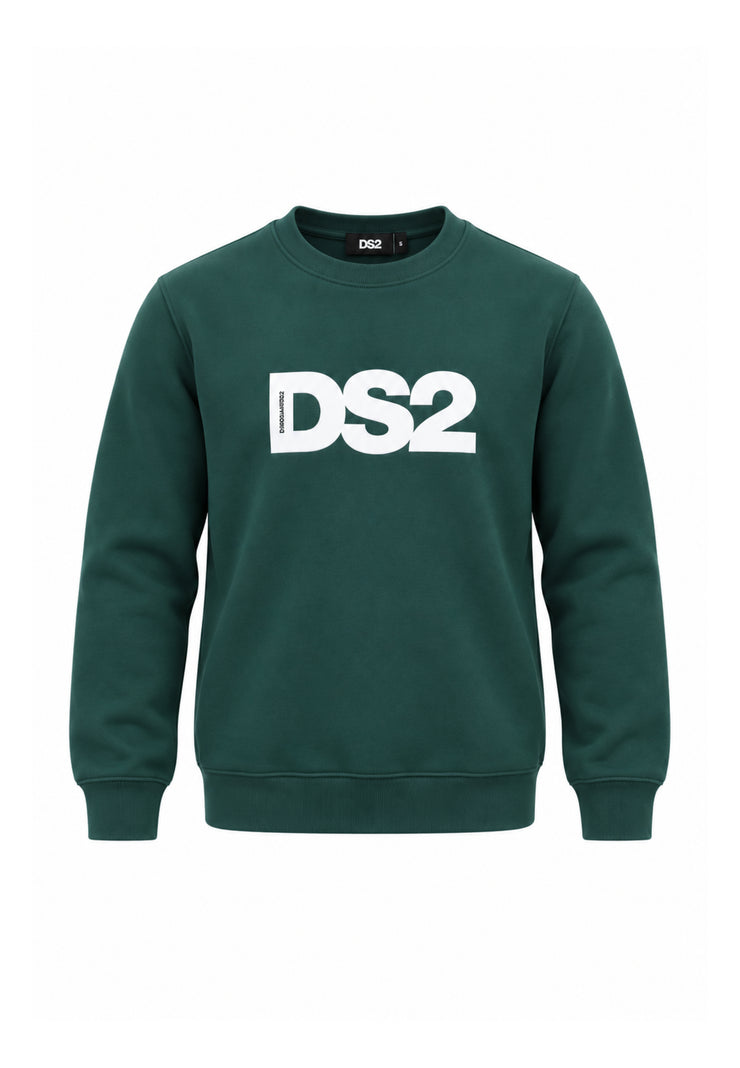 DS2 FELPA VERDE A GIROCOLLO CON LOGO CENTRALE Bambini e ragazzi F62K281.VER_
