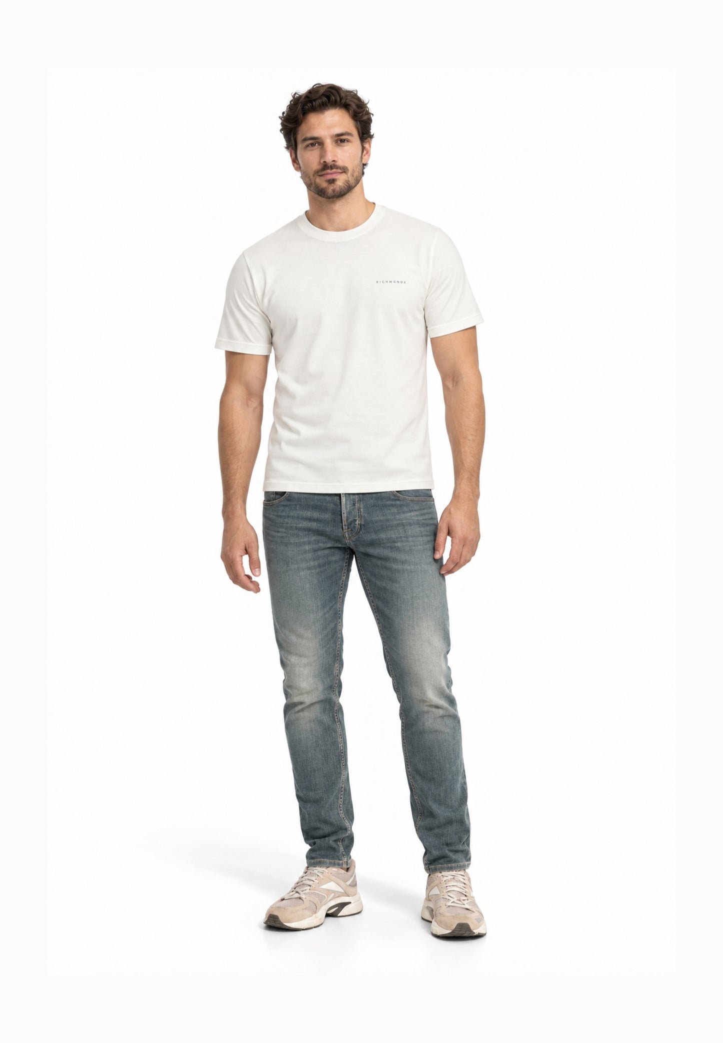 John Richmond T SHIRT PANNA A MEZZE MANICHE CON MINI LOGO Uomo UMA26291TS.PANNA_