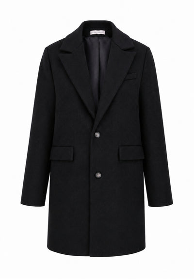 MON SAURIRE cappotto nero CON LAPEL E DOPPIO BOTTONE Bambine e ragazze m1430j.ne_