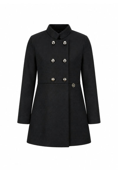 MON SAURIRE cappotto nero con bottoni dorati e colletto Bambine e ragazze m1403j.ne_
