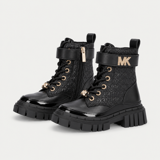 Michael Kors Blake Anfibi Neri Bambina con Logo All Over
