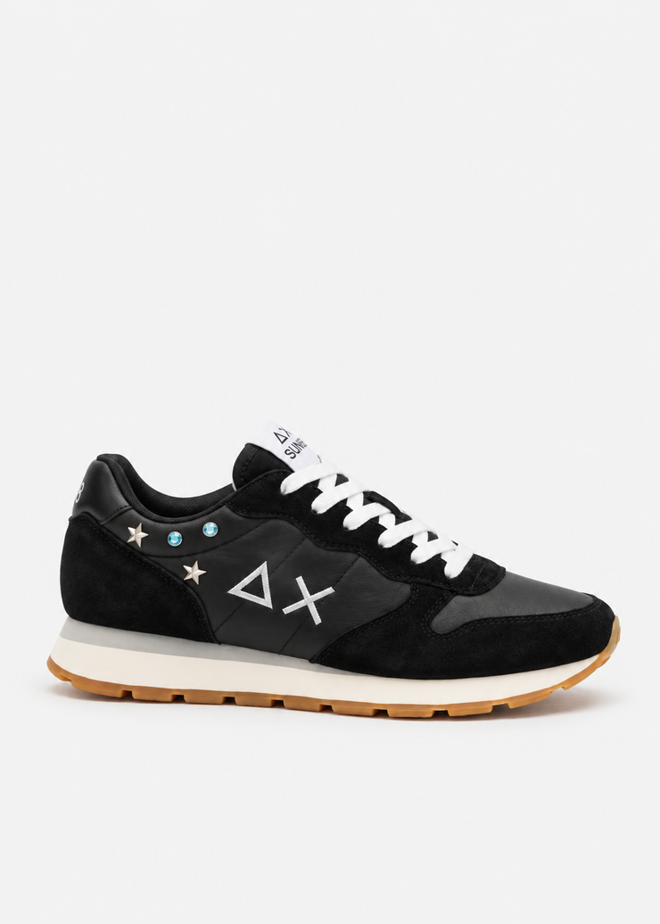 SUN68 Sneakers Nere Ragazza con Borchie e Logo Z46406T