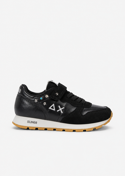 SUN68 Ally Studs Sneakers Nere Bambina con Borchie e Strappi Z46406K