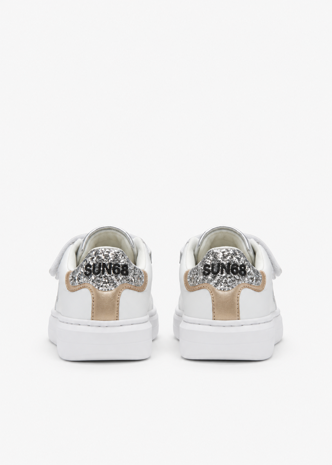 SUN68 Grace Sneakers Bianche Argento Bambina con Strappi Z46463B