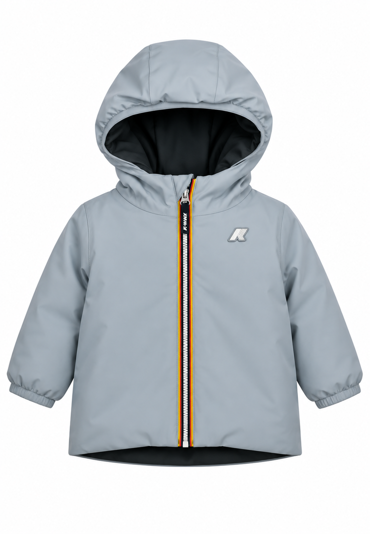 K-Way bambino Jack ST Warm Double – Giacca Reversibile Celeste e Verde