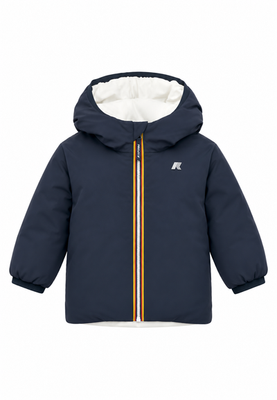 K-Way Paris giubbotto St Warm Double Reversibile bambino Blu/Bianco – Giacca Invernale Bambino con Cappuccio
